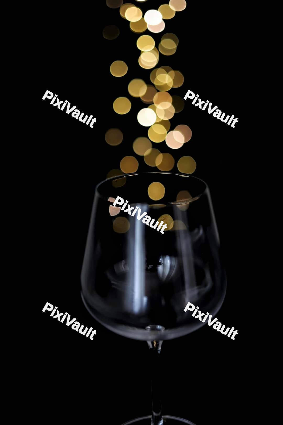 Glass of wine with confetti